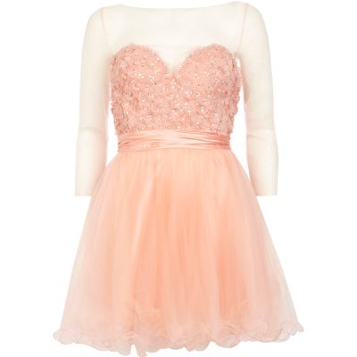 Coral Forever Unique embellished prom dress