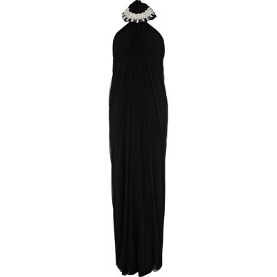Black Forever Unique halter neck maxi dress