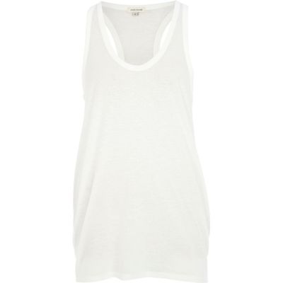 White contrast trim racer vest
