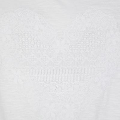 White lace heart print tank top
