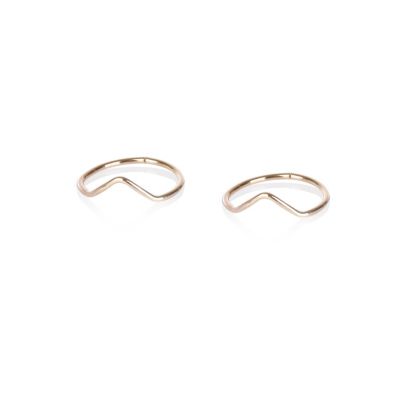 Gold tone triangle metal midi ring pack
