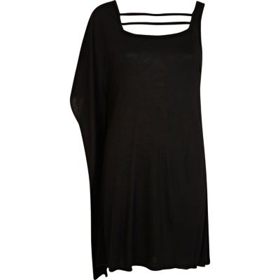 Black sporty tunic top 
