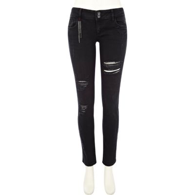 Black ripped Matilda skinny jeans