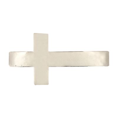 Silver tone cross hair clip