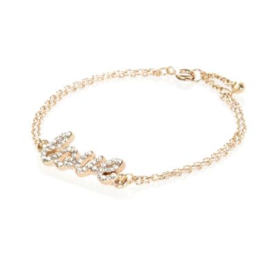 Gold tone diamante love bracelet