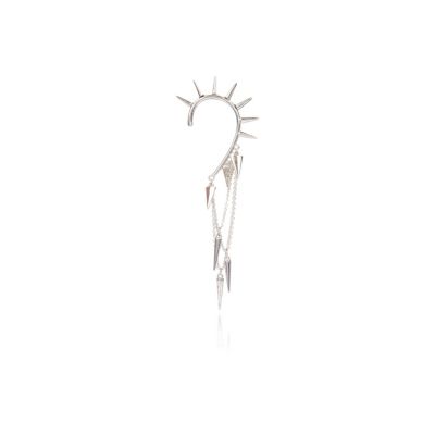 Silver tone spike ear hook