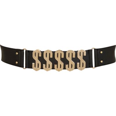 Black dollar sign waist belt 