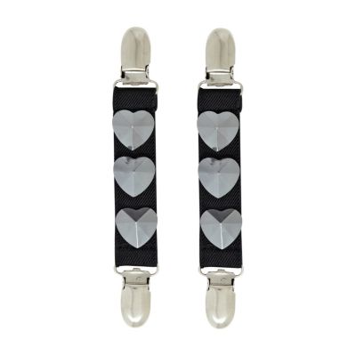 Black heart suspender clips