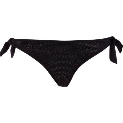 Black diamante bikini bottoms
