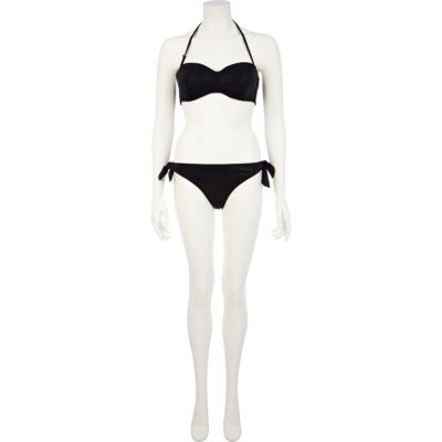 Black diamante bikini bottoms