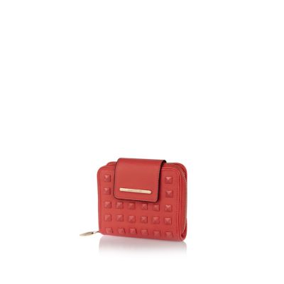 Coral square studded small purse