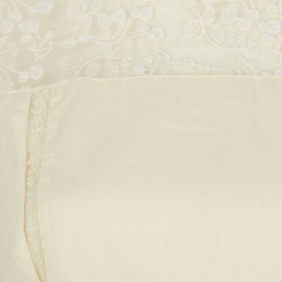 Cream lace insert 3/4 sleeve dress