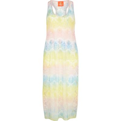 Pink Pacha rainbow lace maxi dress