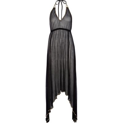 Black Pacha sheer halter neck maxi dress