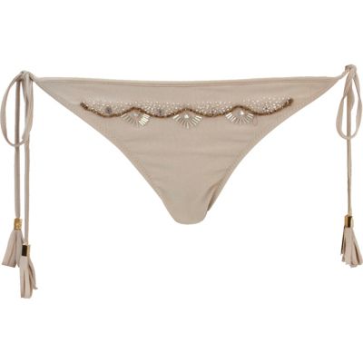 Grey Pacha embellished bikini bottoms