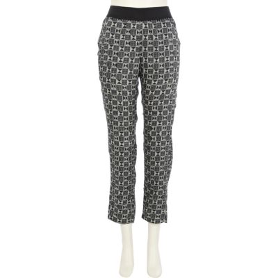 Black geometric print trousers