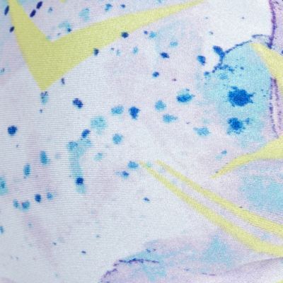 Yellow space print bandeau bikini top