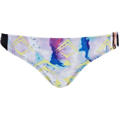 Yellow space print bikini bottoms