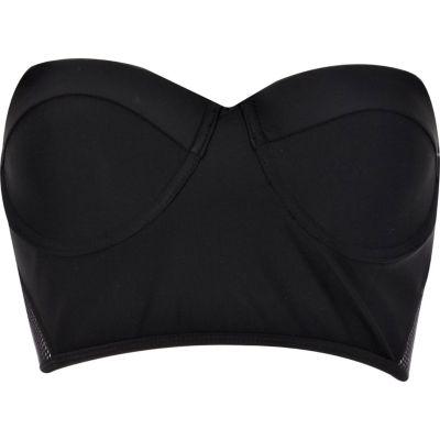 Black bustier bikini top