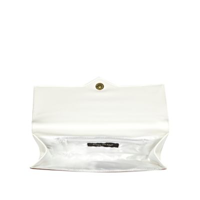 White diamante panel clutch bag