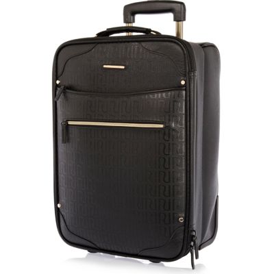 Black RI embossed pattern suitcase