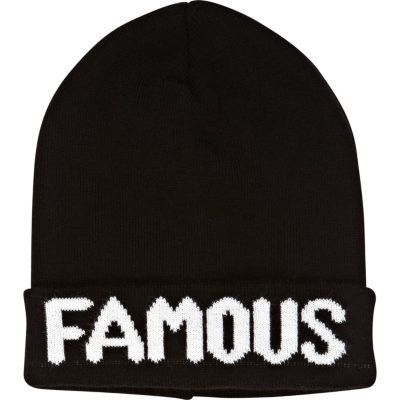 Black famous beanie hat