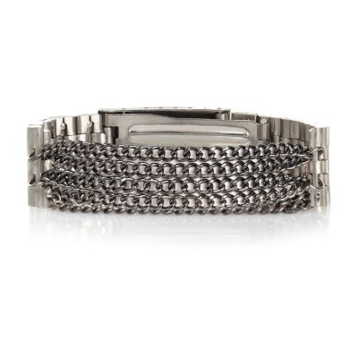 Silver tone watch chain bracelet