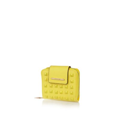 Yellow square studded small purse