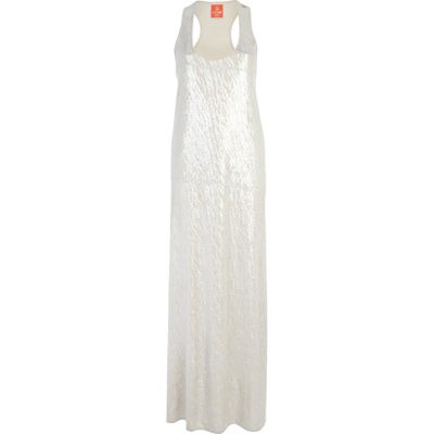 Cream Pacha zebra foil print racer maxi dress