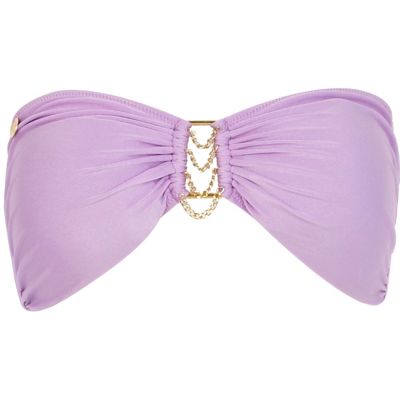 Purple Pacha chain bust bandeau bikini top