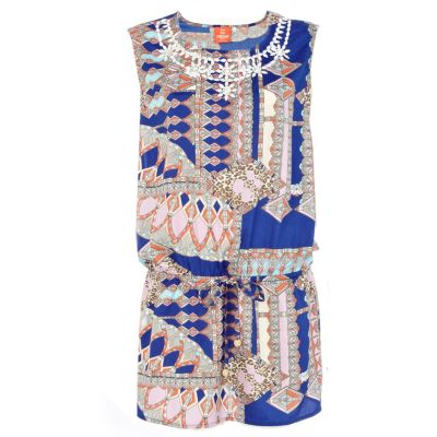 Blue Pacha geometric print tabard dress
