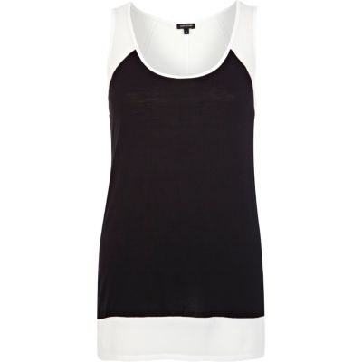 Black and white mesh insert vest