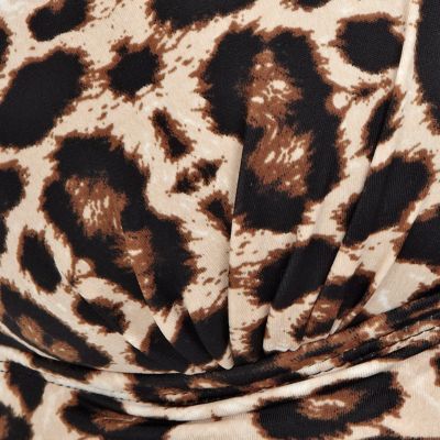 Brown leopard print push-up bikini top
