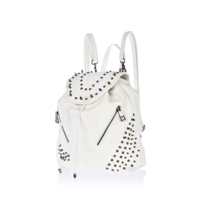 White studded rucksack
