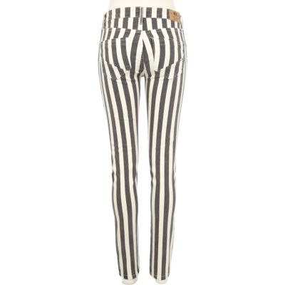 Black stripe Amelie superskinny jeans