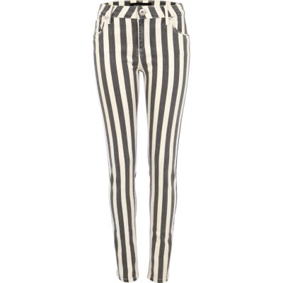 Black stripe Amelie superskinny jeans