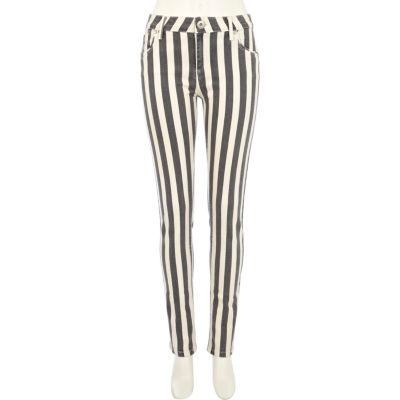 Black stripe Amelie superskinny jeans
