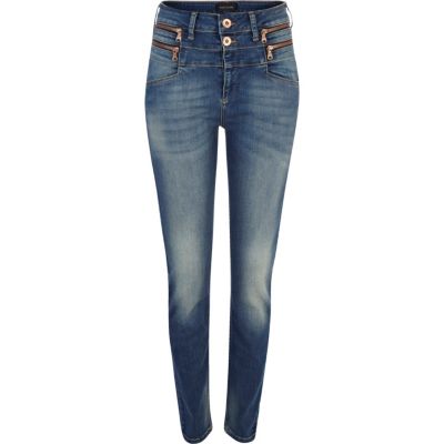 Mid wash Etta high waisted superskinny jeans