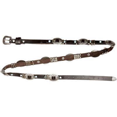Brown western skinny belt