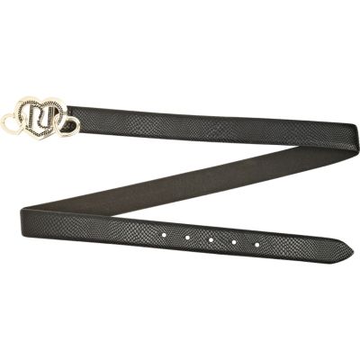 Black RI heart buckle belt