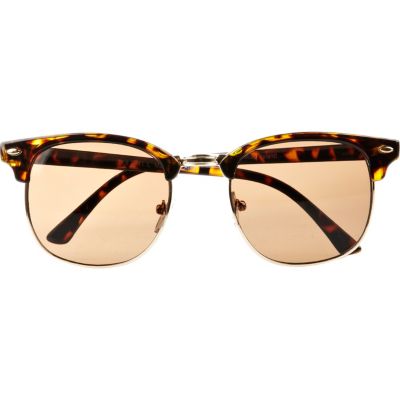 Brown tortoise shell retro geek sunglasses
