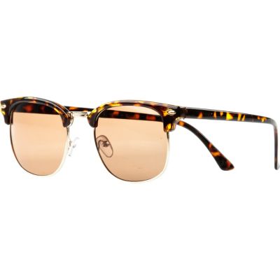 Brown tortoise shell retro geek sunglasses