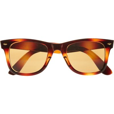 Brown print retro sunglasses