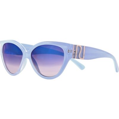 Light blue mirror cat eye sunglasses