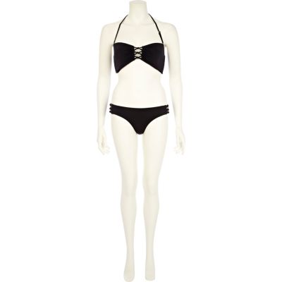 Black knot side bikini bottoms