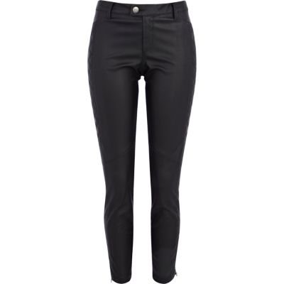 Black PU skinny trousers 