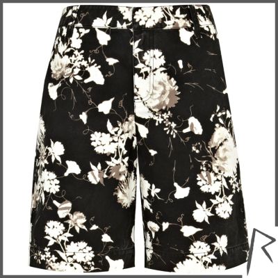 Black floral Rihanna boy shorts