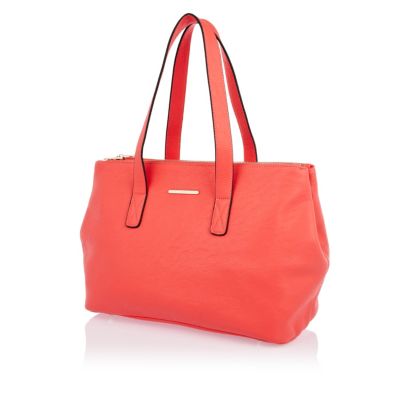 Pink double gusset tote bag