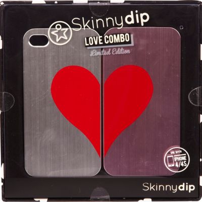 Red Skinnydip heart combo iPhone 4/4S cases