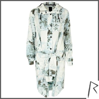 Green tie dye Rihanna tied shirt parka jacket